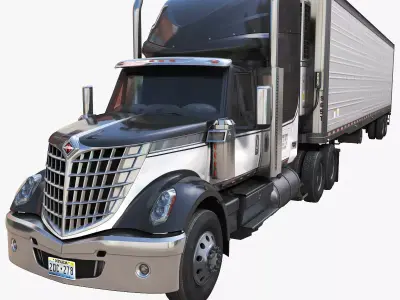 International LoneStar van trailer Low-poly 3D model