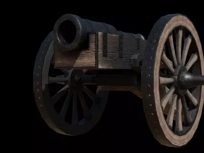 Historical Cannon  Game-Ready PBR 3D Model Low-poly 3D model