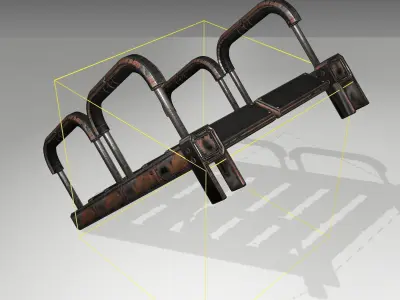 Futuristic Stairs - 26 - Rusty Textures Low-poly 3D model