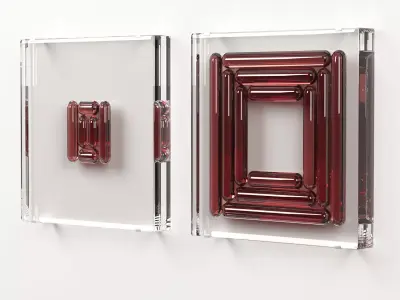 Wall Glass Blocks - Decorative Frame - The Heart - Part 1 3D model