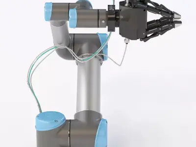 Universal Robots Ur5 With Robotiq Three Finger Adaptive Gripper 3D model