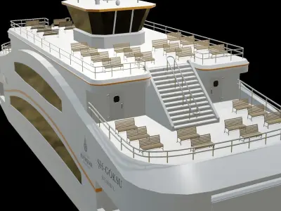 Goksu Ferry Transport Ship 3D model