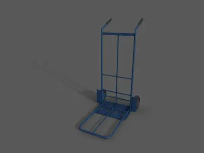 Wheel hand trolley Low-poly 3D model