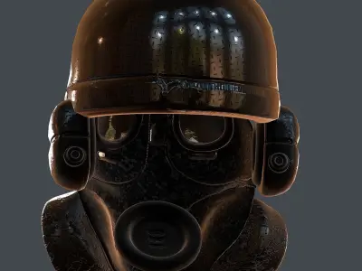 Gas mask helmet 3d model scifi Low-poly  Low-poly 3D model 23