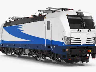 Modern Electric Locomotive Low Poly Train Engine Low-poly 3D model