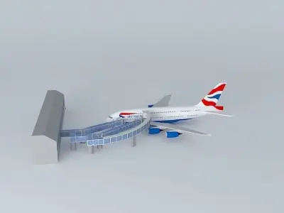 British Airways A380 Gate Free 3D model