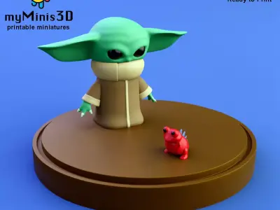 Baby Yoda Grogu Miniature 3D print model