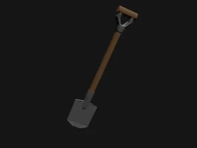 Lowpoly Shovel Low-poly 3D model