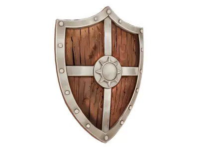 Stylized Medieval Shield 01 Low-poly 3D model