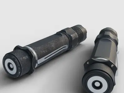 Generic Tactical Flashlight Low-poly 3D model