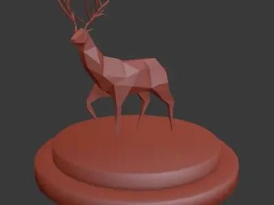 Low Poly Deer Aesthetic Low-poly 3D model