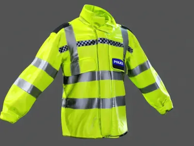British Police High-Visibility Uniform   Crowd Control Gear Low-poly 3D model