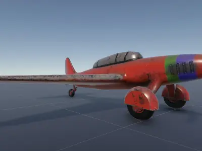 Old airplane Low-poly 3D model