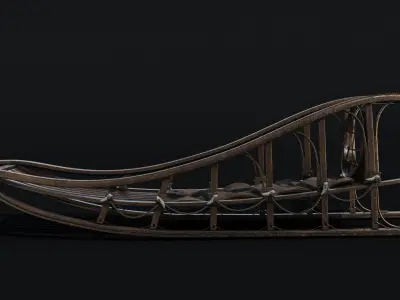 Sled wooden 3D model