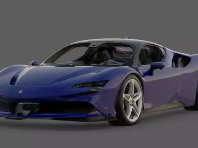 2020 Ferrari SF90 Stradale 3D Model  Hybrid Supercar Revolution Low-poly 3D model