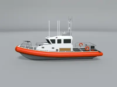 First Response Safe Boat Ship LOWEST Low-poly 3D model