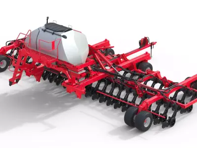 Air Drill Seeder  Low-poly 3D model
