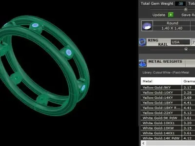 Spaced Infinity Bezel Basket Band Ring 1mm40 Diamond Size 3D print model
