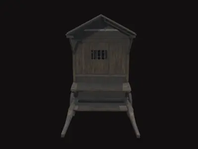 Medieval Carriage V07 Low-poly 3D model