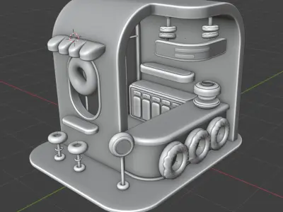 3d donuts booth design Low-poly 3D model