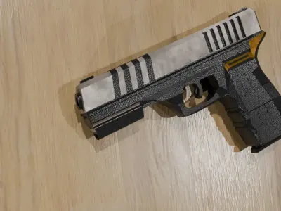 Near Future Pistol with Screen Low-poly 3D model