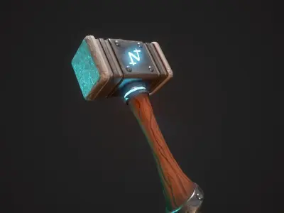 Hammer Low Poly 3D Model Low-poly 3D model purchase