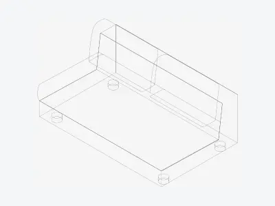 Seat - Sofa - Simplicity - Comfort - Double - No Arm Low-poly 3D model
