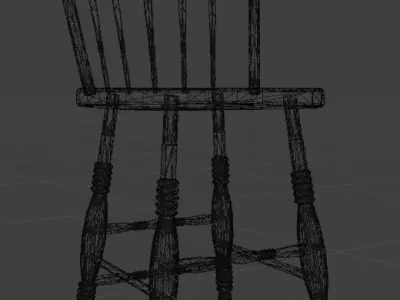 OLD WESTERN STYLE CHAIR 3D MODEL 3D model
