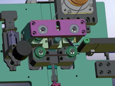 Cable feeding and cutting mechanism 3D model