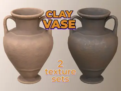 Dusty Ceramic Vase clay dirty old Low-poly 3D model