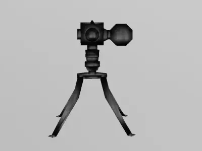 Machine Gun with pedestal 3D model