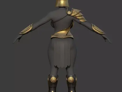 Warrior empire ARMOR FULL SET for female Low-poly 3D model