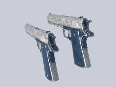 COLT 1911 Aqua Low-poly 3D model