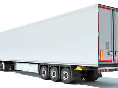 Truck with Refrigerator Trailer 3D model
