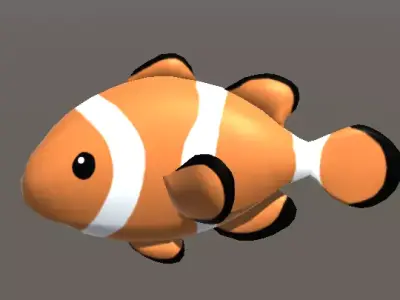 Low-Poly Clownfish Low-poly 3D model