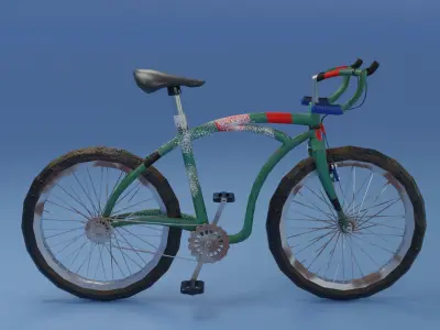 Bicycle LOW POLY BPR Low-poly 3D model