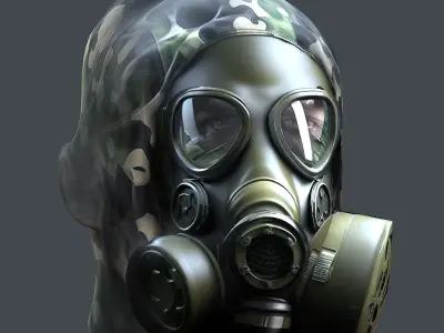 Gas mask helmet 3d model military combat Low-poly  Low-poly 3D model buy