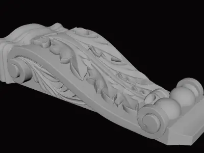 pilaster gold ornate column 3D model