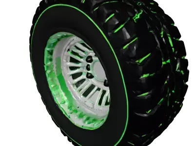 Futuristic Glowing OffRoad Wheel 3D model