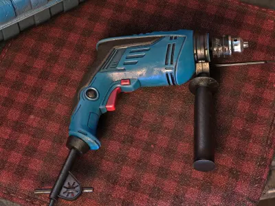 Impact Drill Low-poly 3D model