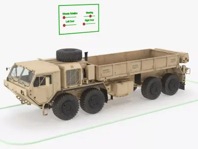 HEMTT M985A4 Heavy Cargo Transport Truck Desert Rigged 3D model