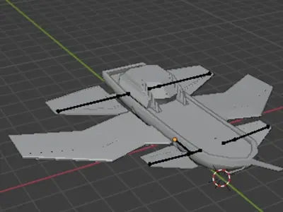fantasy air ship 3d model Free low-poly 3D model