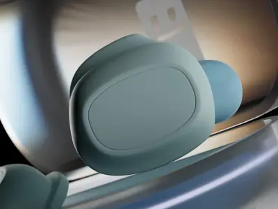 Cartoon-Style Wireless Earphones with Case Free 3D model