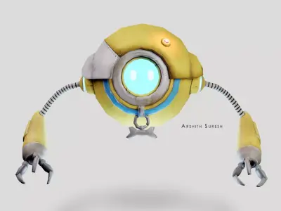 Robot Buddy Low Poly Textured Low-poly 3D model