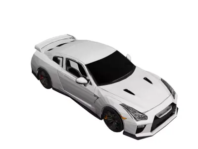Nissan GT R 2023 Low Poly Sports Car Performance Model Low-poly 3D model