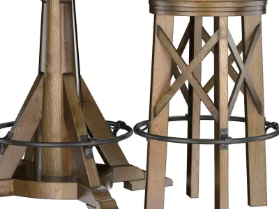 HUNTINGDON COLLECTION table and bar stool 3D model