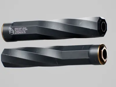Angstadt Arms RETICENT 762 Suppressor Low-poly 3D model