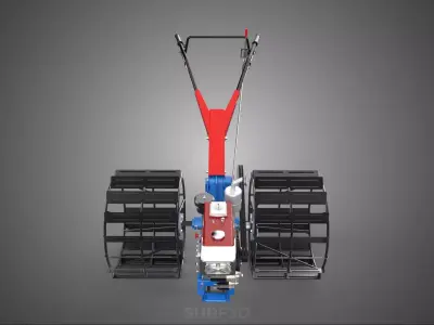 WALK BEHIND TRACTOR DOUBLE TREAD LONG WIDE TRACK CAGE WHEEL TIRE 3D model