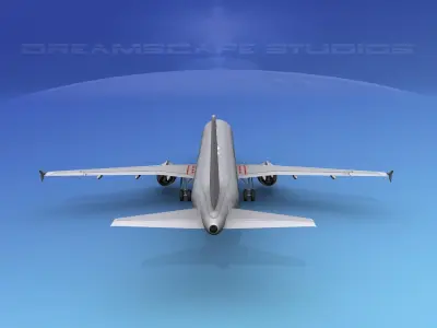 Airbus A321 Unmarked 1 3D model