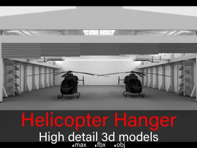 Helicopter Hanger-  Helicopters- High detail 3d models 3D model